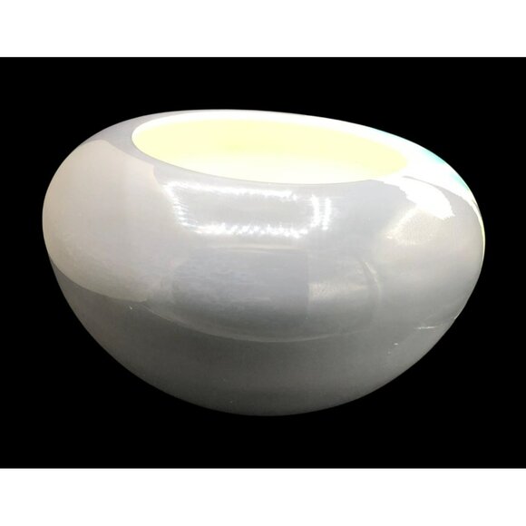 Artisans Angkor Cambodian Ikat Design Vase Planter Bowl Grey Turquoise 10.5" X 8 - Picture 5 of 9